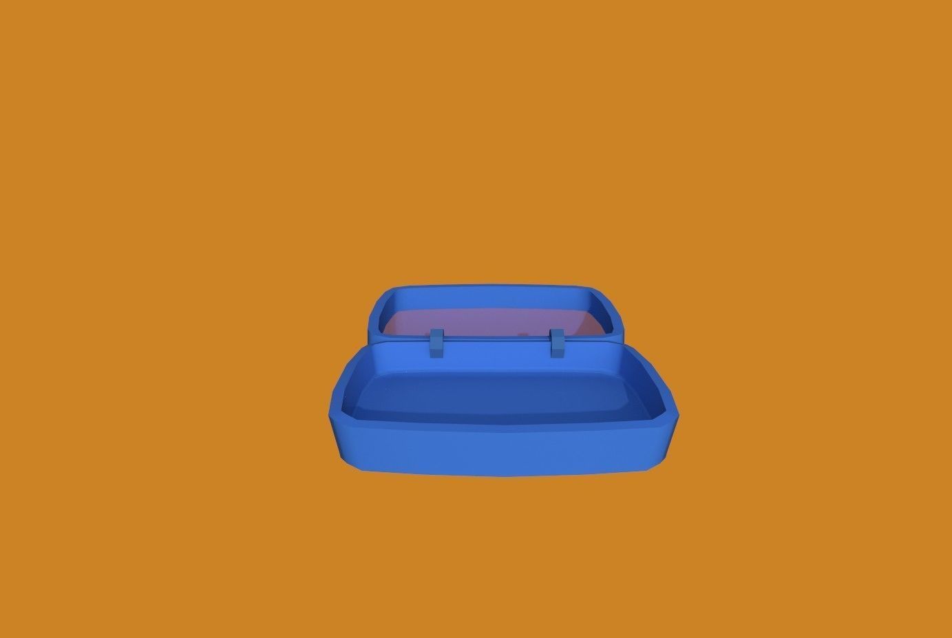 Basket blue Low-poly 3D model_10