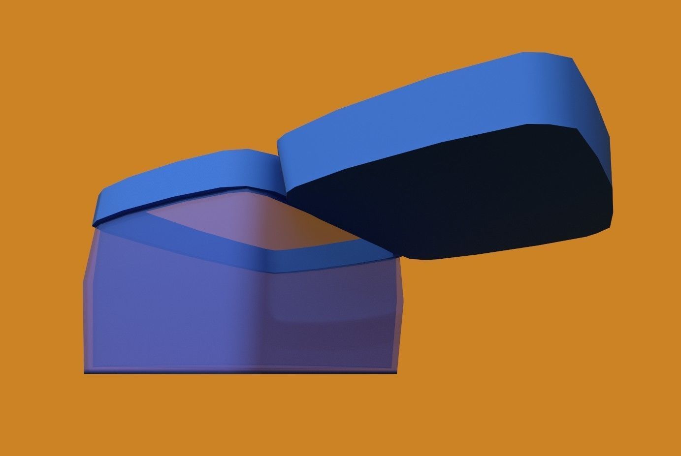 Basket blue Low-poly 3D model_11