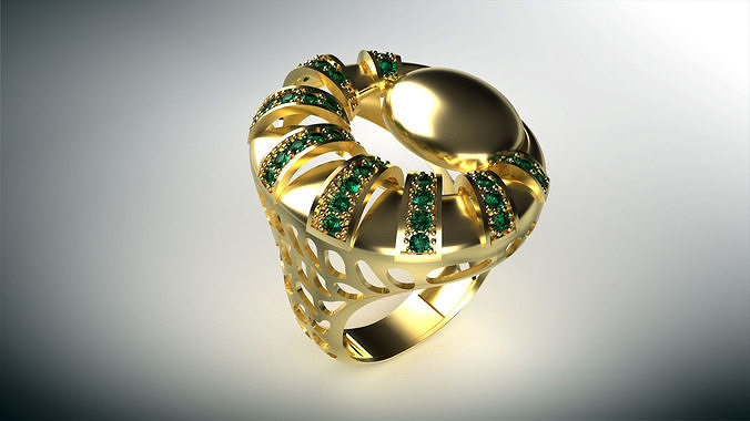 woman ring r00046 3D print model