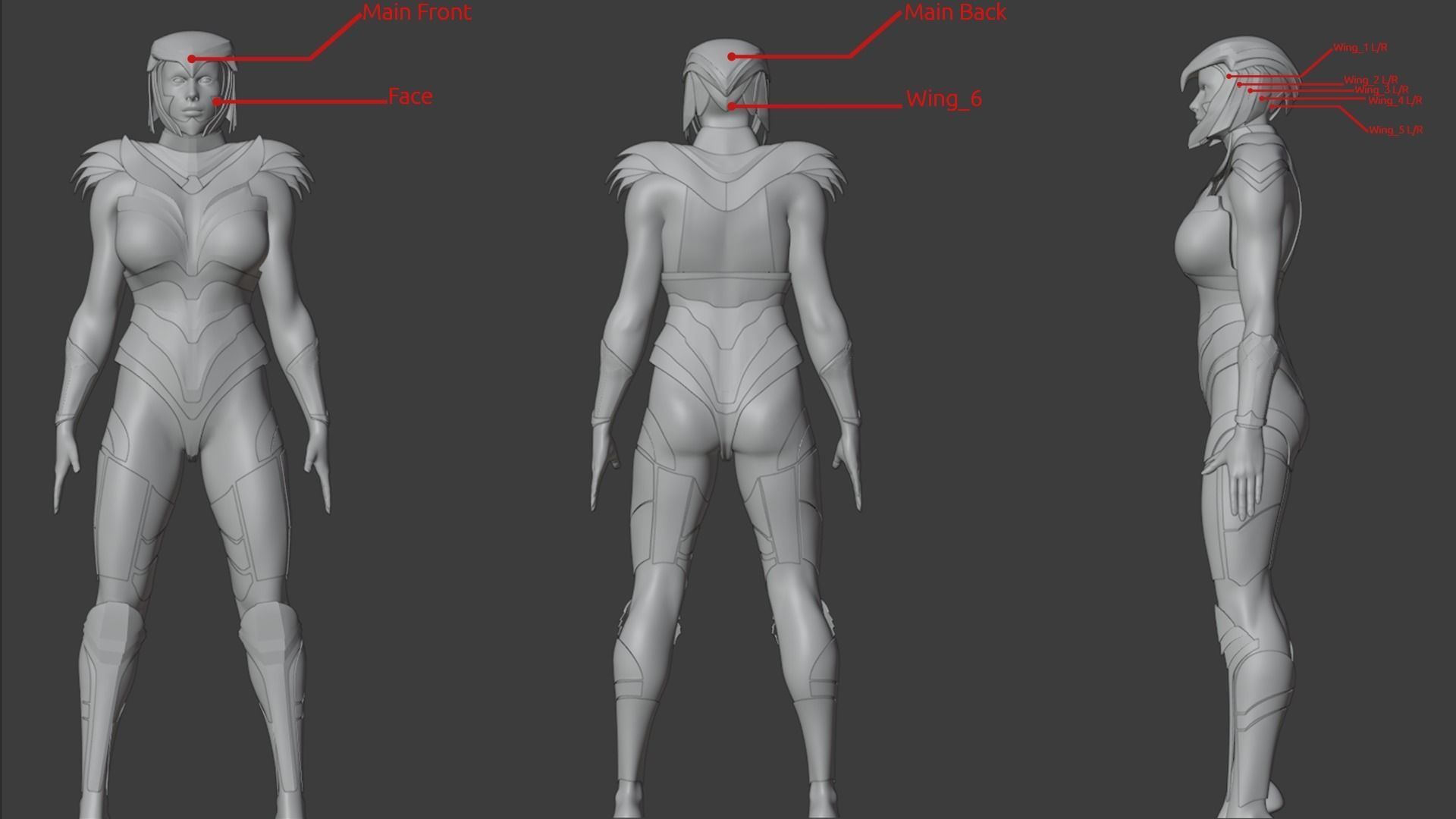 Golden Eagle Armor Set for Cosplay 3D Model Collection_8