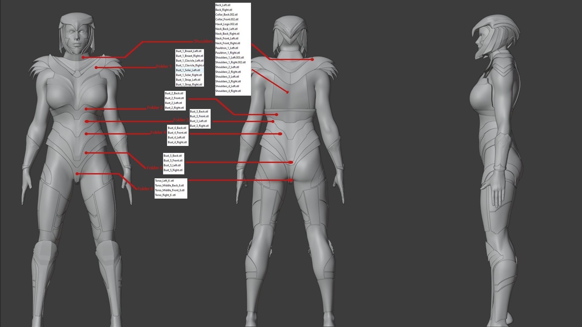 Golden Eagle Armor Set for Cosplay 3D Model Collection_10