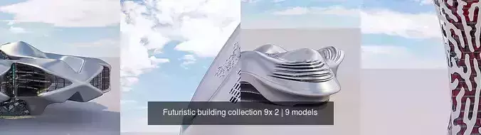 Futuristic building collection 9x 2 
