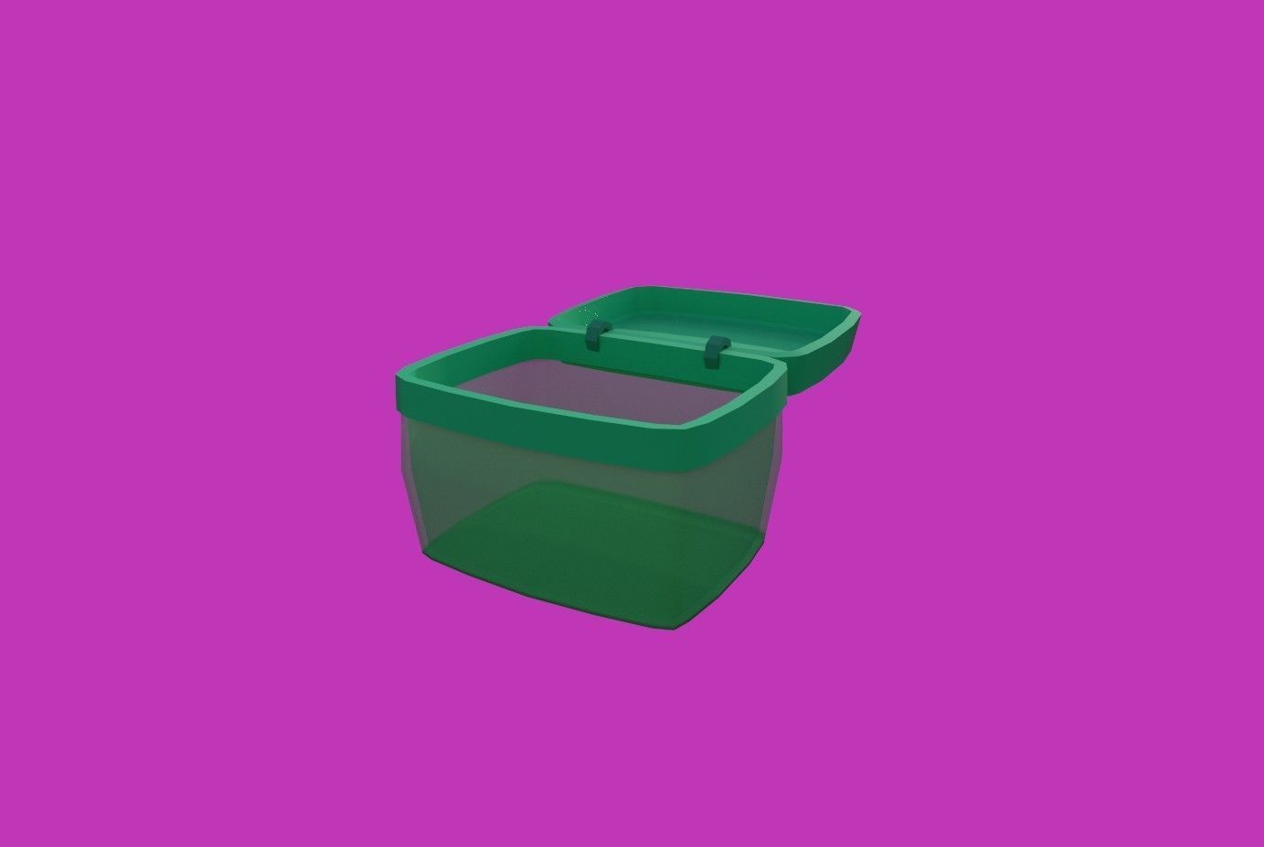 Basket green Low-poly 3D model_3