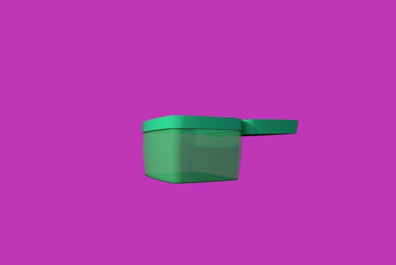 Basket green Low-poly 3D model_1
