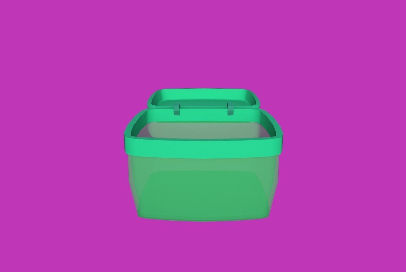 Basket green Low-poly 3D model_8