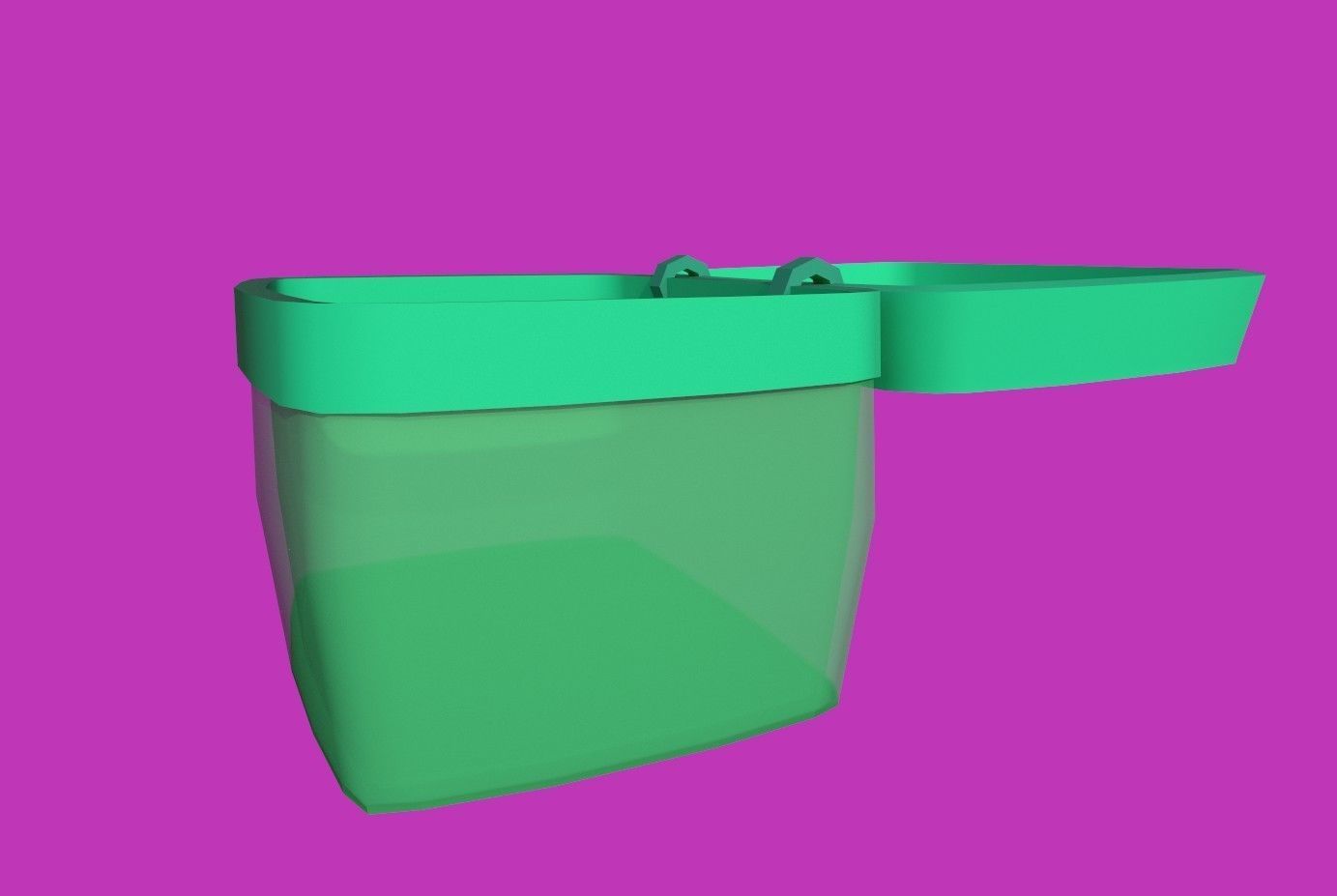 Basket green Low-poly 3D model_9