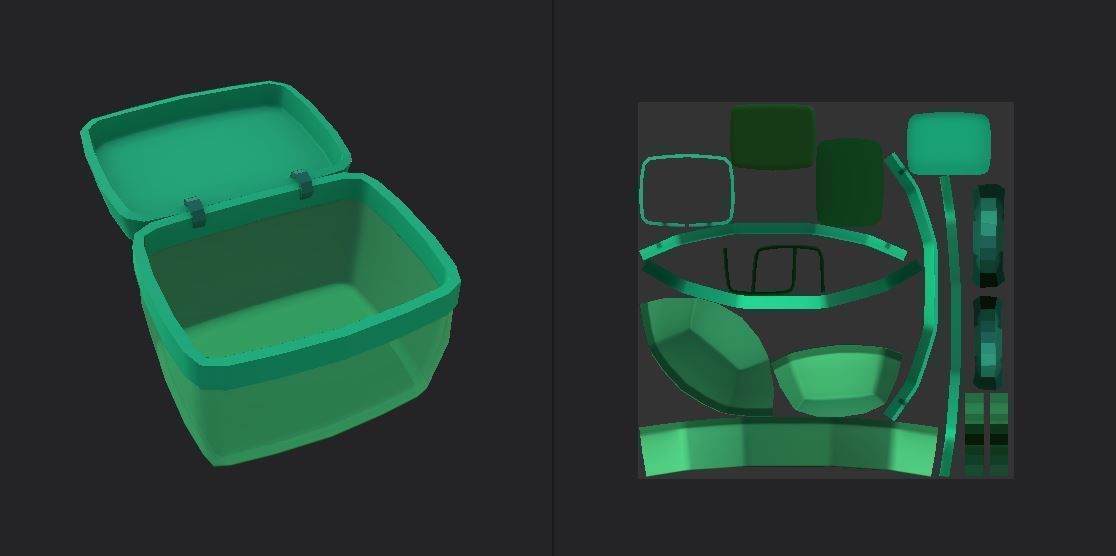 Basket green Low-poly 3D model_7