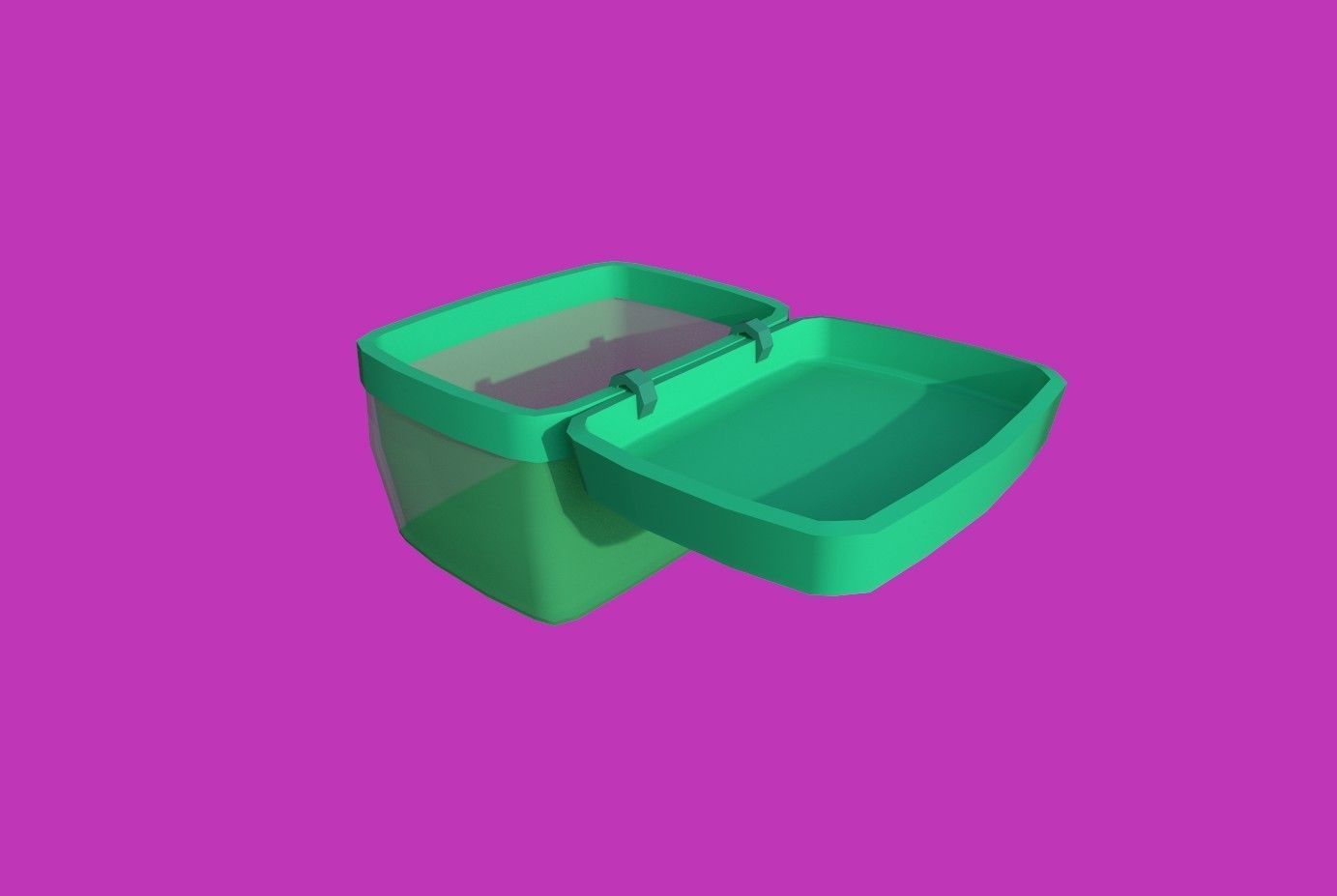 Basket green Low-poly 3D model_11