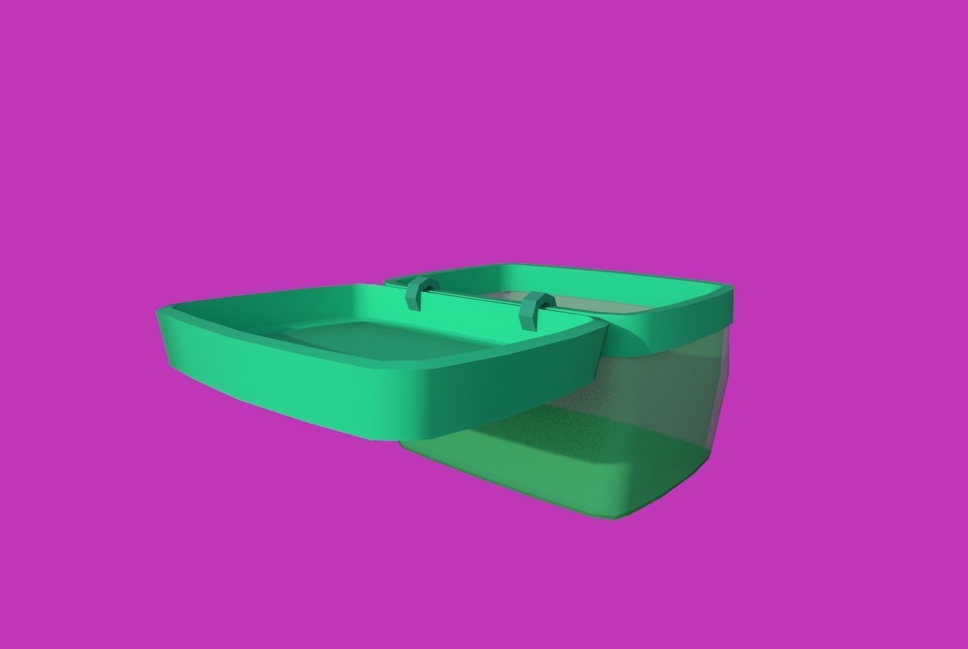 Basket green Low-poly 3D model_10