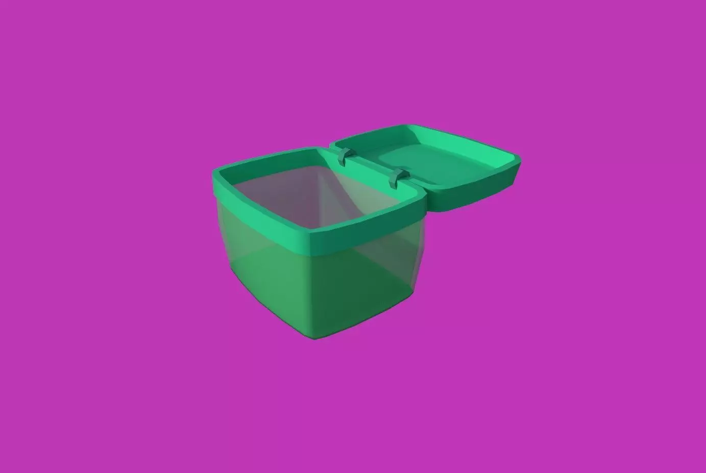 Basket green Low-poly 3D model_0