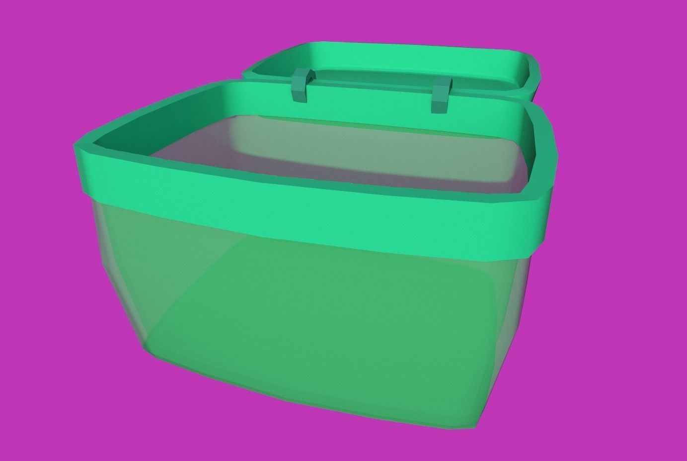 Basket green Low-poly 3D model_2
