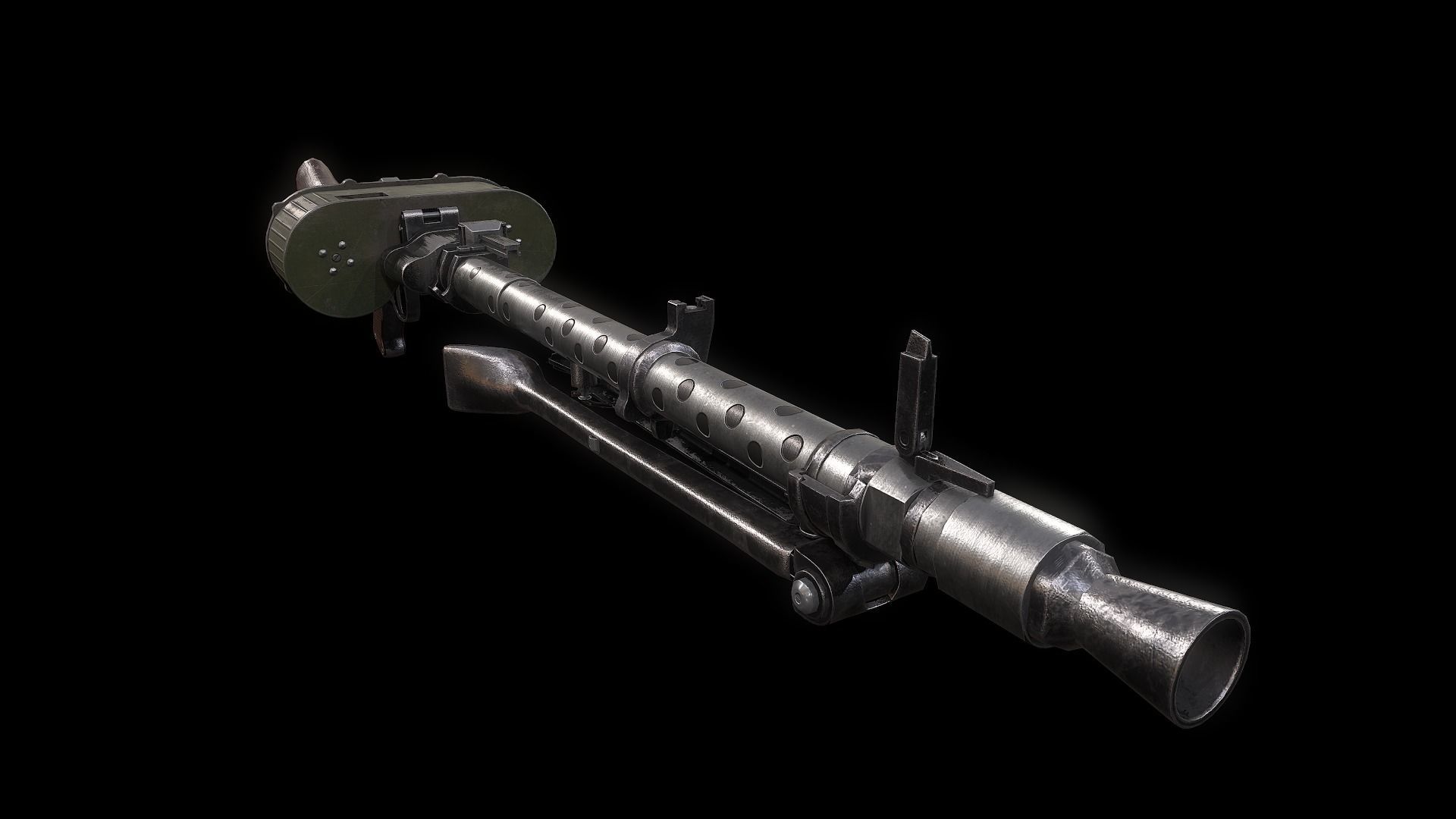 MG 34 42 WW2 German Machine gun PBR  Low-poly 3D model_4
