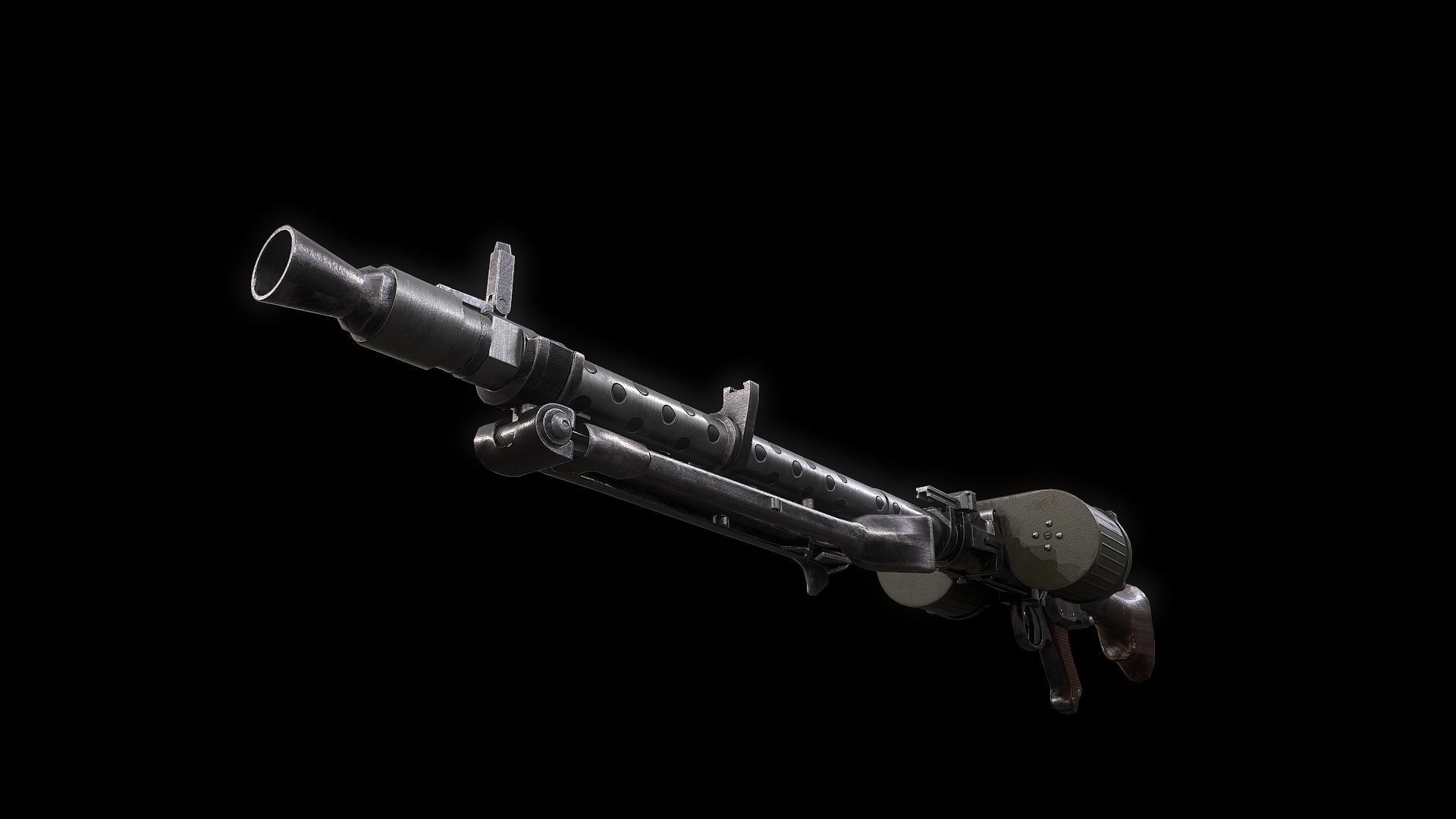 MG 34 42 WW2 German Machine gun PBR  Low-poly 3D model_8