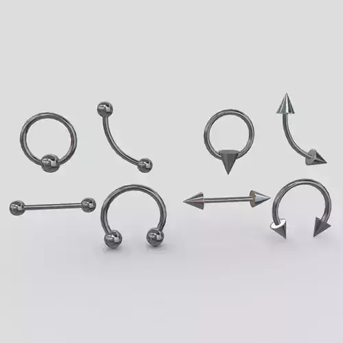 Piercings Pack Low-poly 3D model