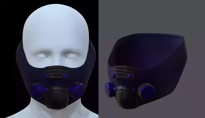Gas mask helmet 3d model scifi Low-poly 