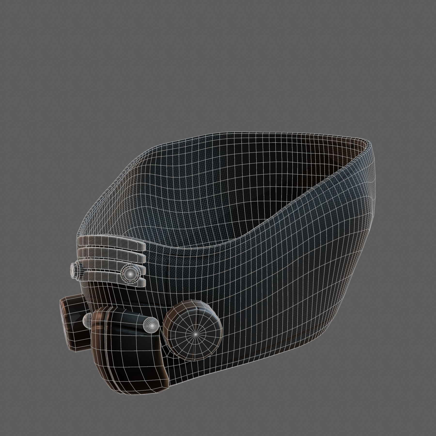 Gas mask helmet 3d model scifi Low-poly Low-poly 3D model_7