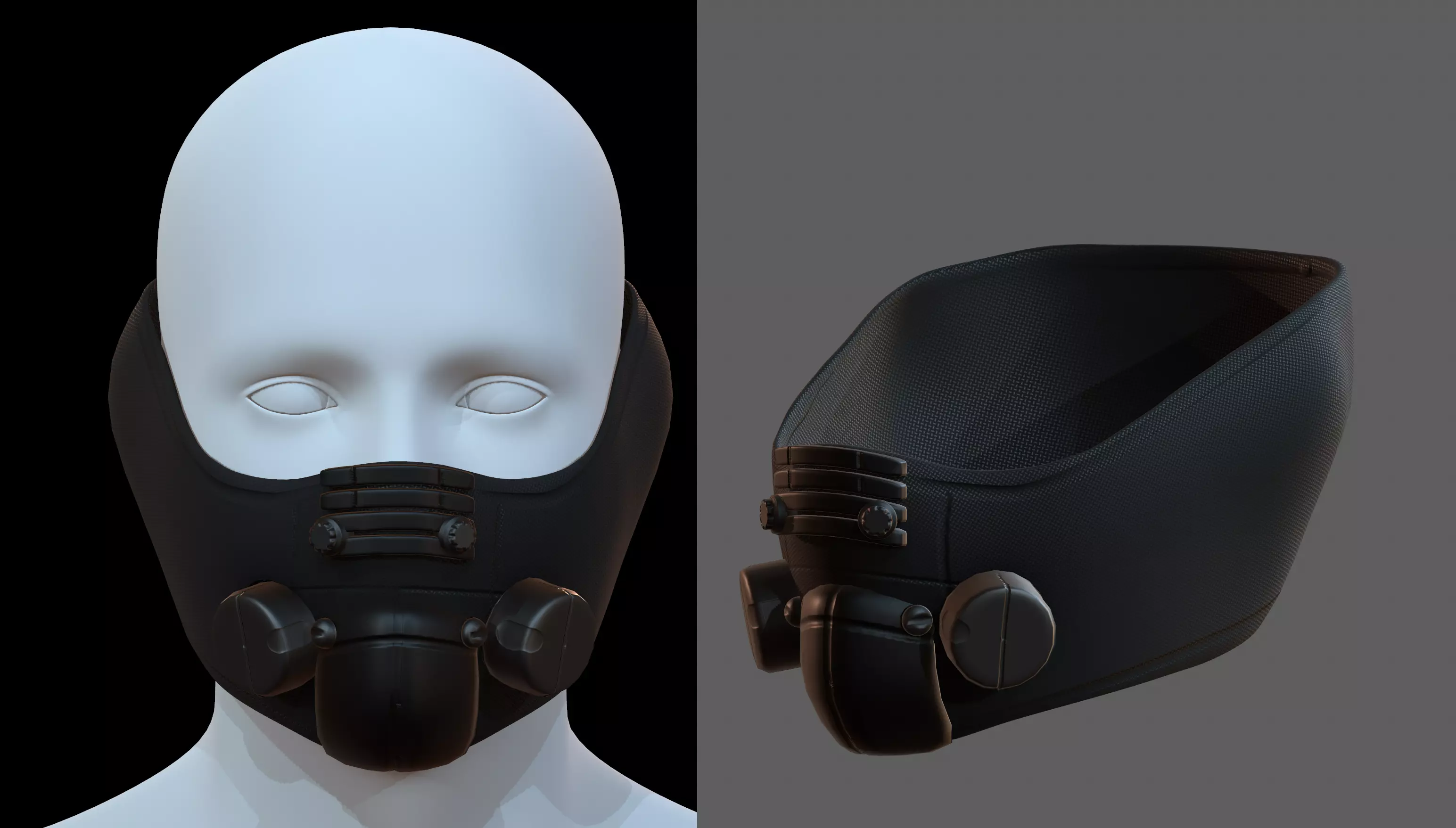 Gas mask helmet 3d model scifi Low-poly Low-poly 3D model_0