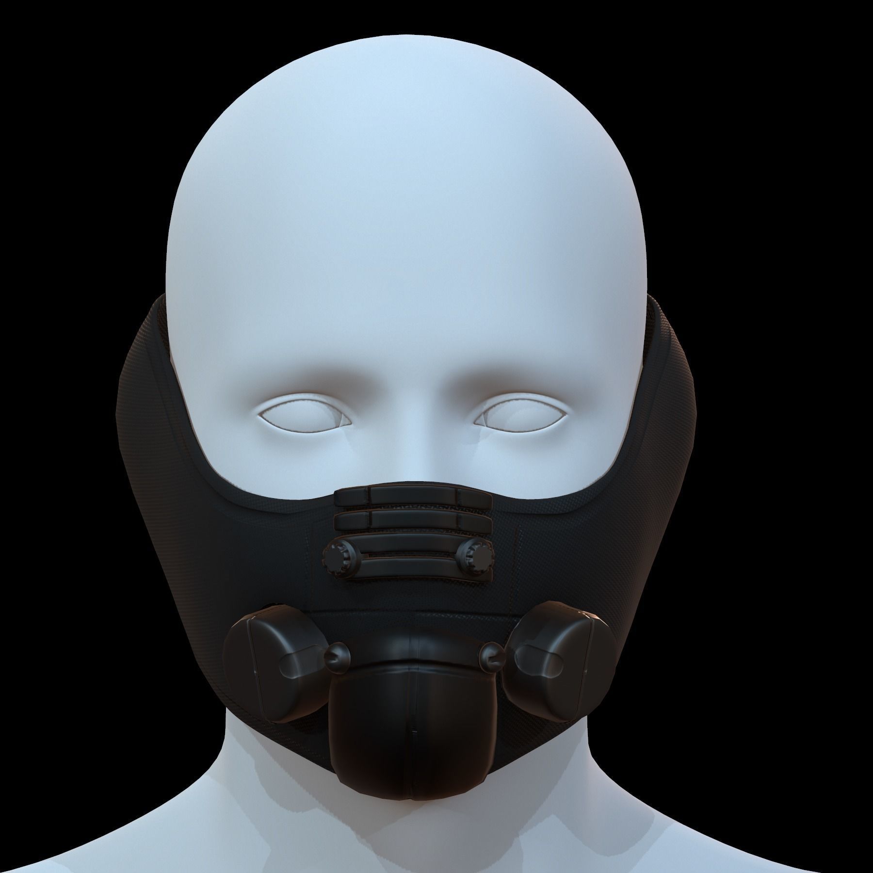 Gas mask helmet 3d model scifi Low-poly Low-poly 3D model_1
