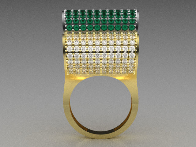 woman ring stone 3 parts r00050 3D print model_9