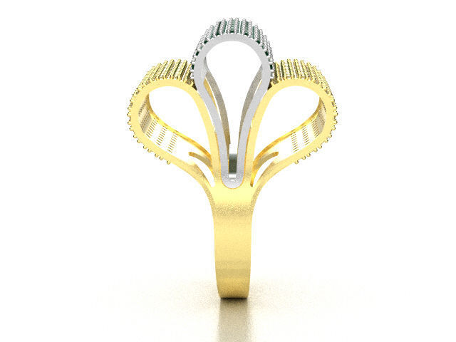 woman ring stone 3 parts r00050 3D print model_12