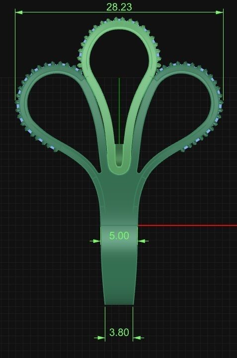 woman ring stone 3 parts r00050 3D print model_4