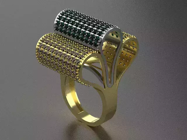 woman ring stone 3 parts r00050 3D print model