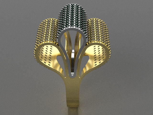 woman ring stone 3 parts r00050 3D print model_8