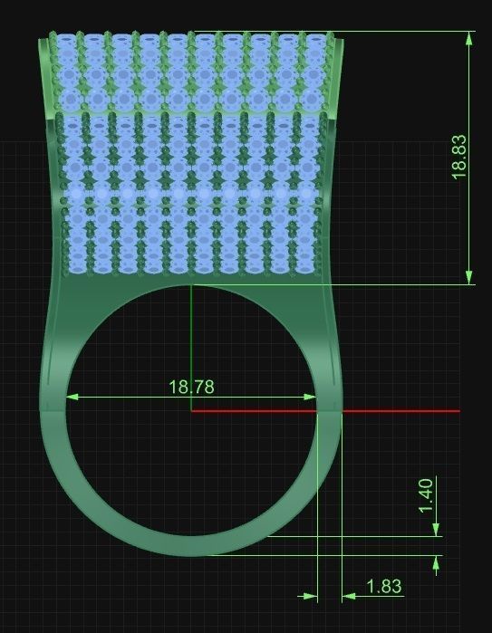 woman ring stone 3 parts r00050 3D print model_3