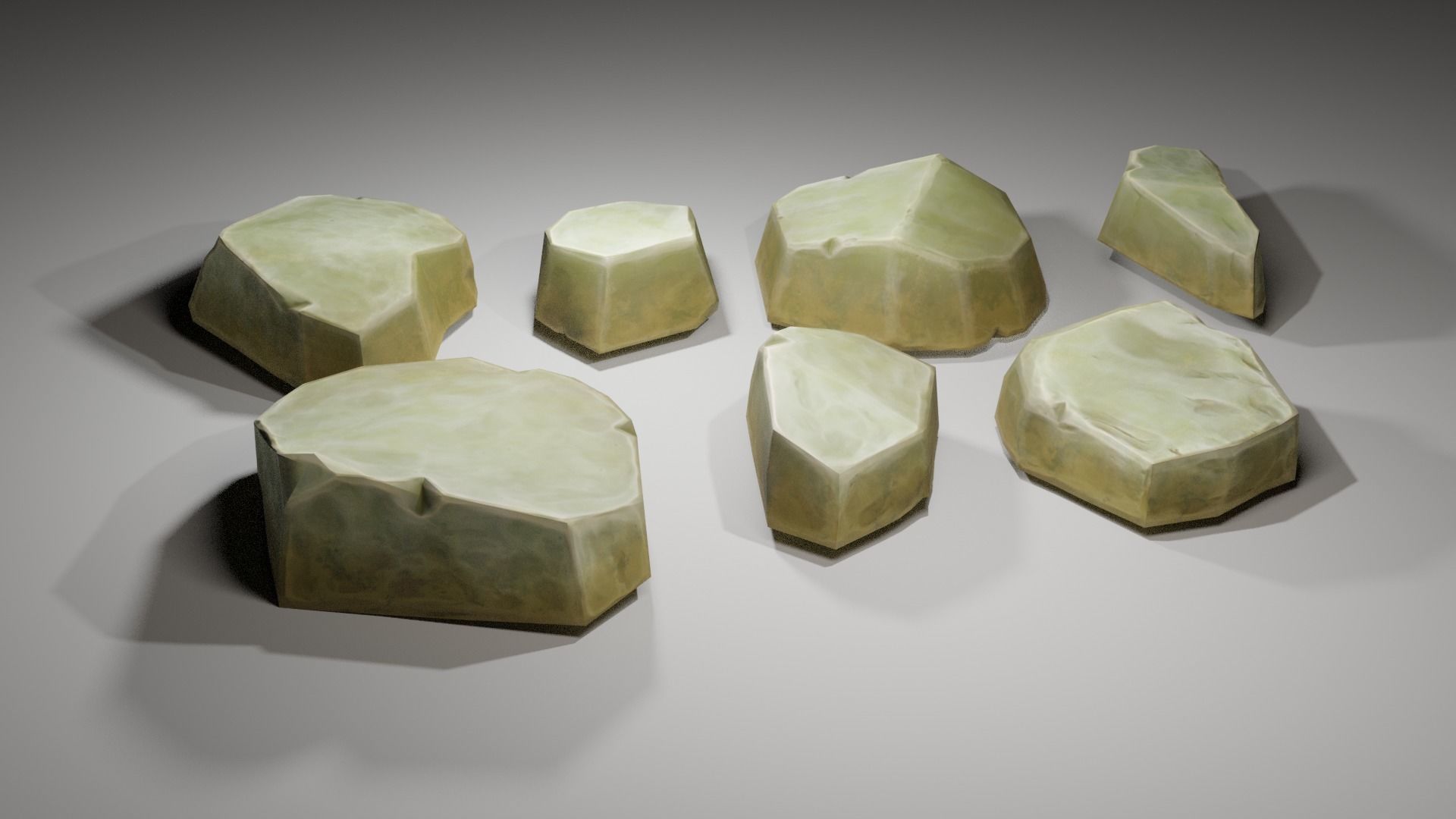 Rock Stone Low-poly 3D model_2