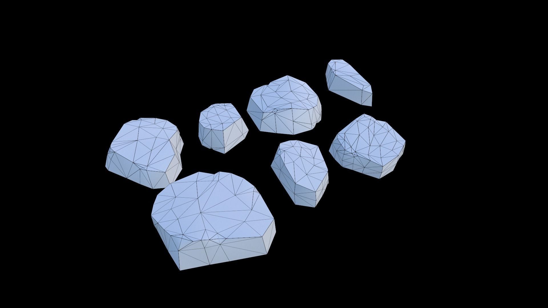 Rock Stone Low-poly 3D model_7