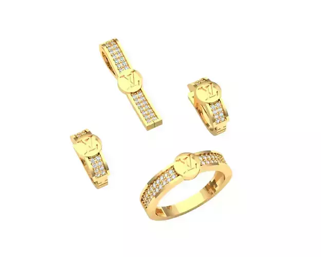 set gold ring with diamonds