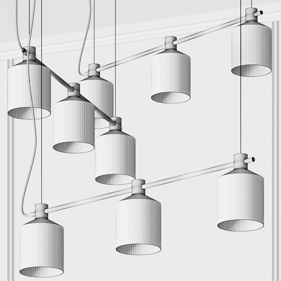Zero Silo Trio Pendant Lamp 3D model_2