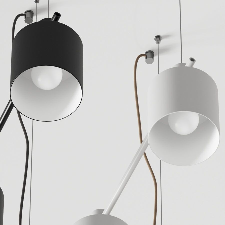 Zero Silo Trio Pendant Lamp 3D model_1