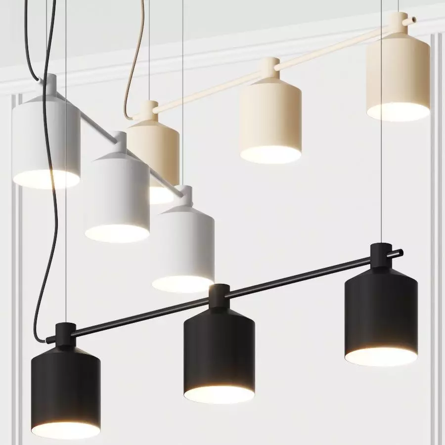 Zero Silo Trio Pendant Lamp 3D model_0