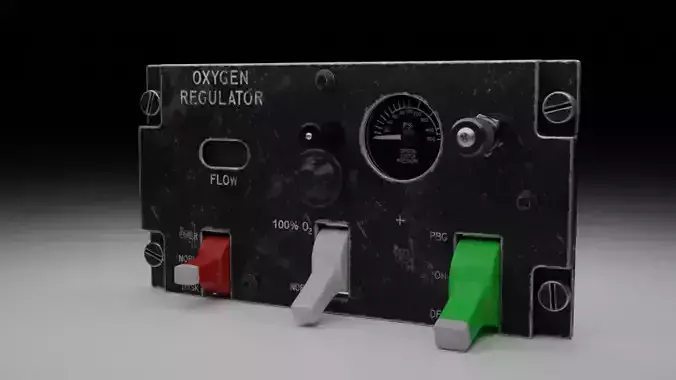 F16 Oxygen Regulator Panel 3D model