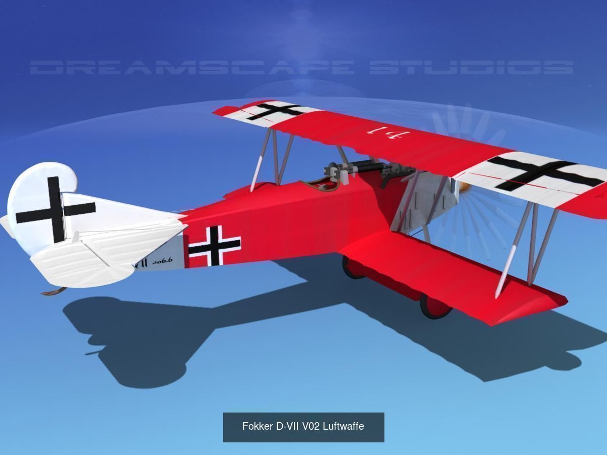 40 Historic WWI Fighters 3D Model Collection_36