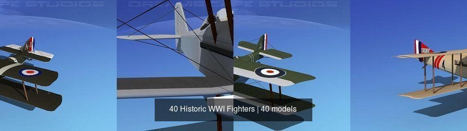 40 Historic WWI Fighters 3D Model Collection_3