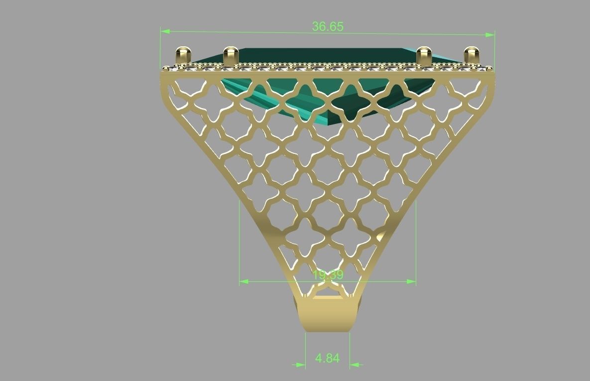 big stone square r00057 3D print model_8
