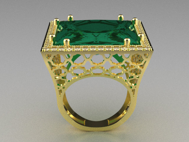 big stone square r00057 3D print model_2