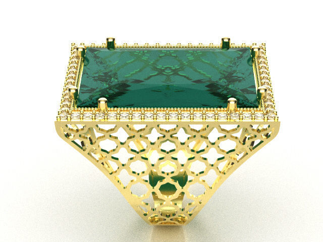 big stone square r00057 3D print model_4