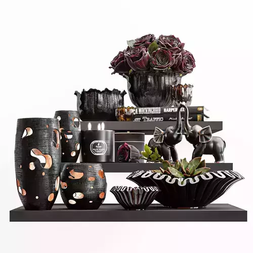 Decorative set african vases