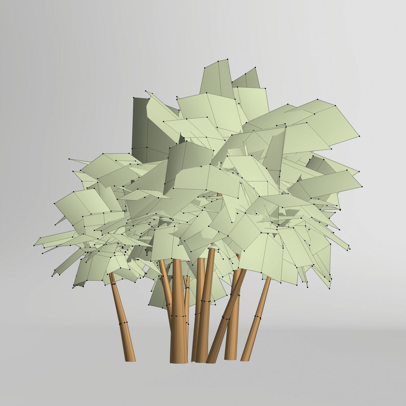Tropical tree and bush set mega pack Low-poly 3D model_9
