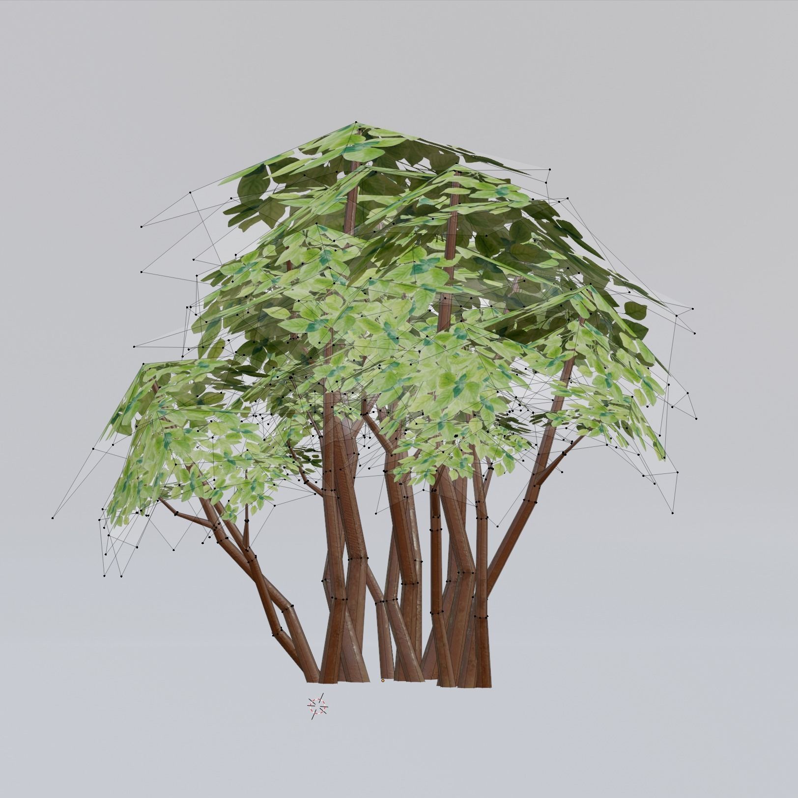 Tropical tree and bush set mega pack Low-poly 3D model_4