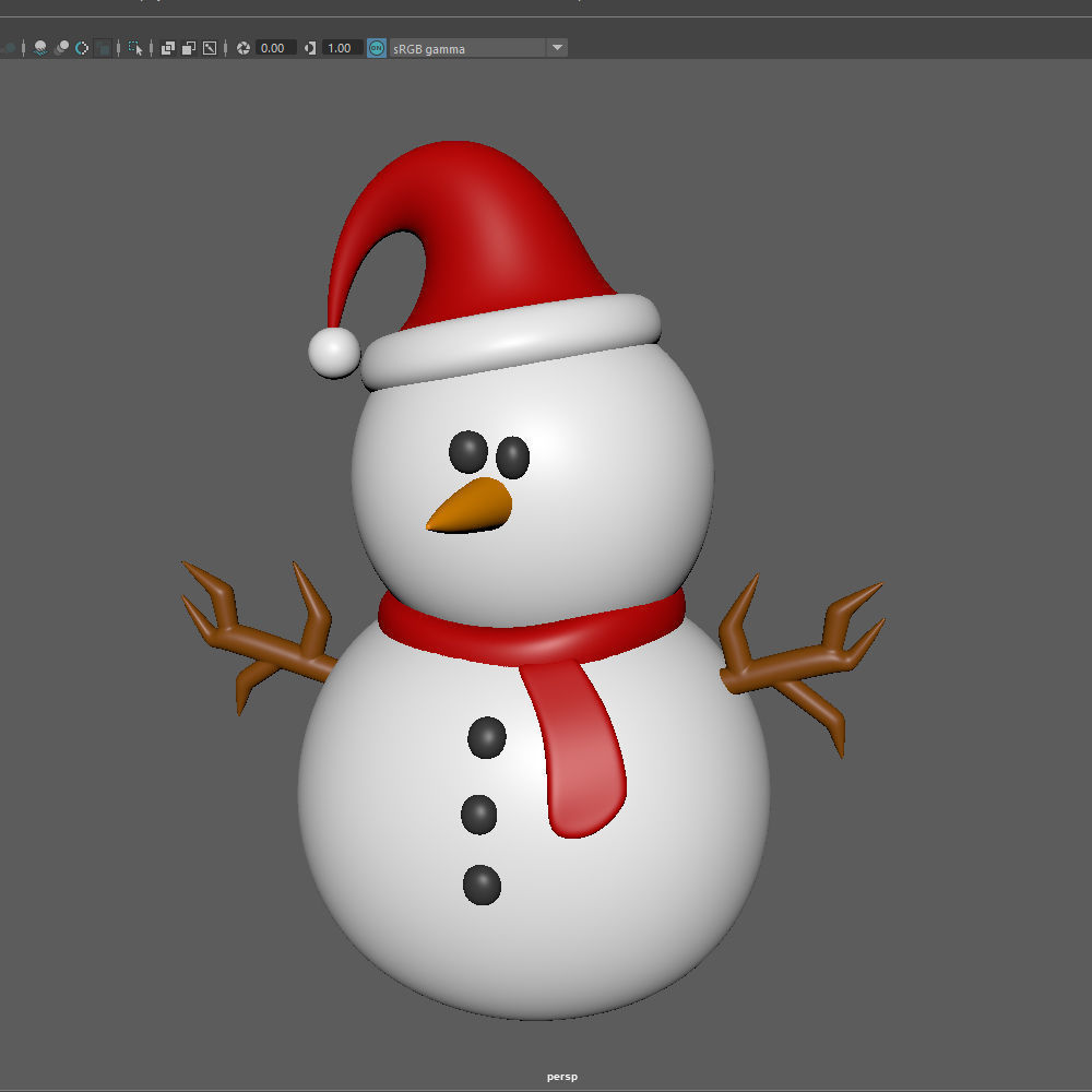 Snowman Cartoon 3D model_12