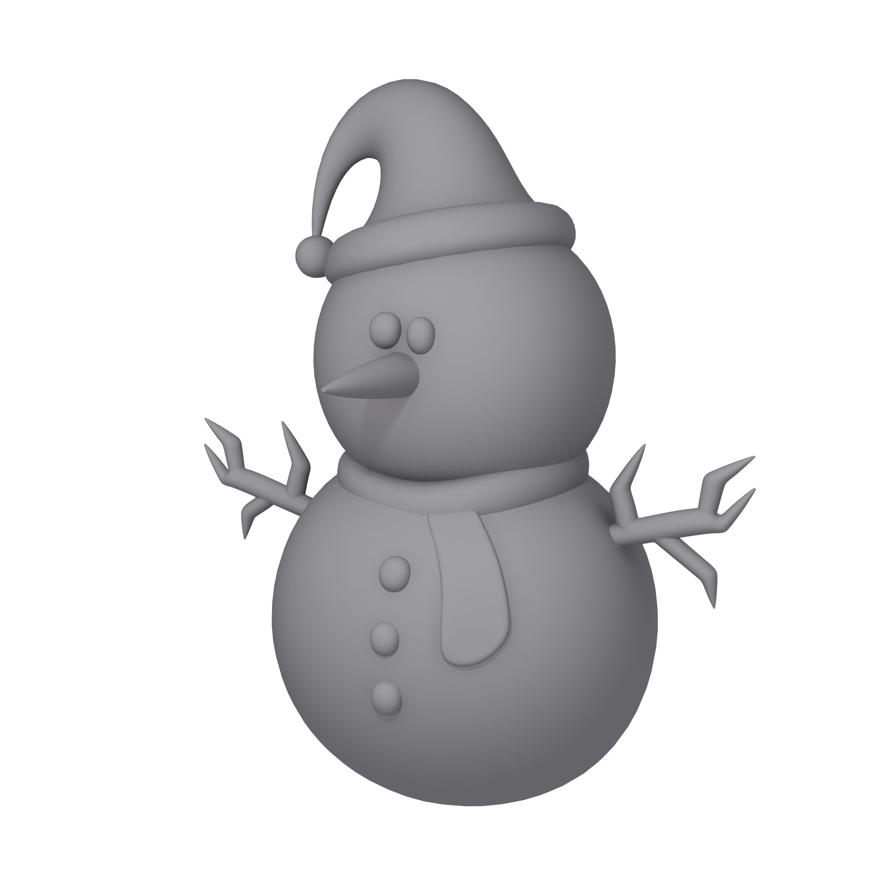 Snowman Cartoon 3D model_11