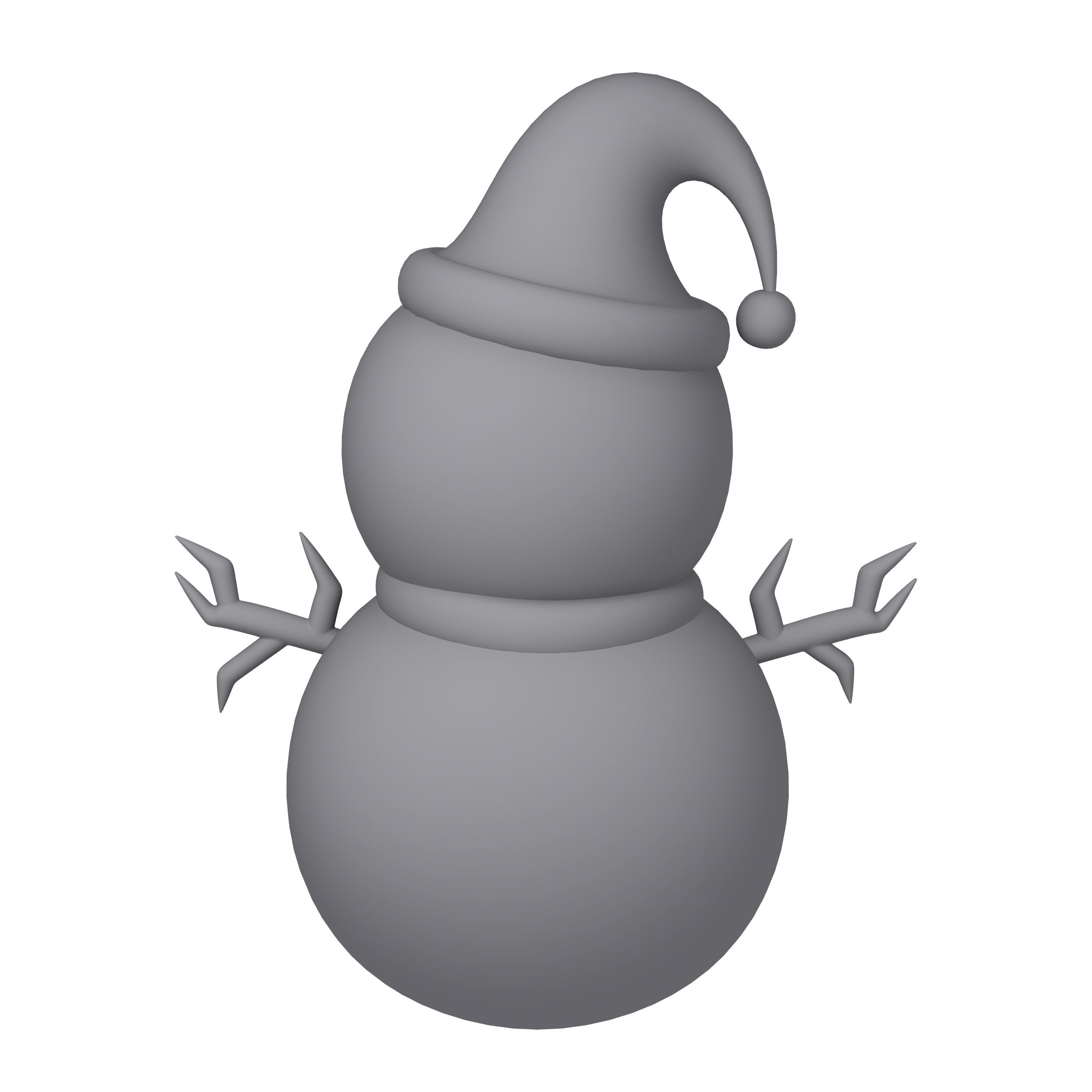 Snowman Cartoon 3D model_10