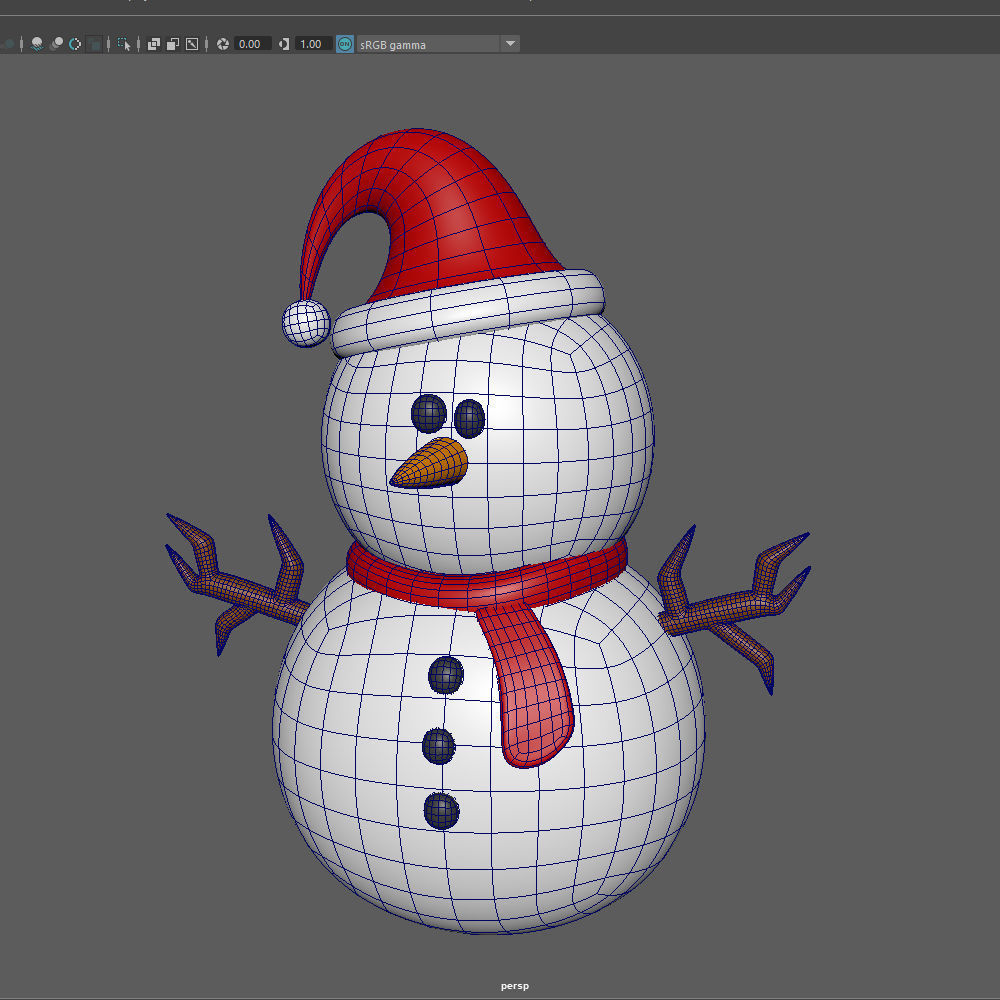 Snowman Cartoon 3D model_13