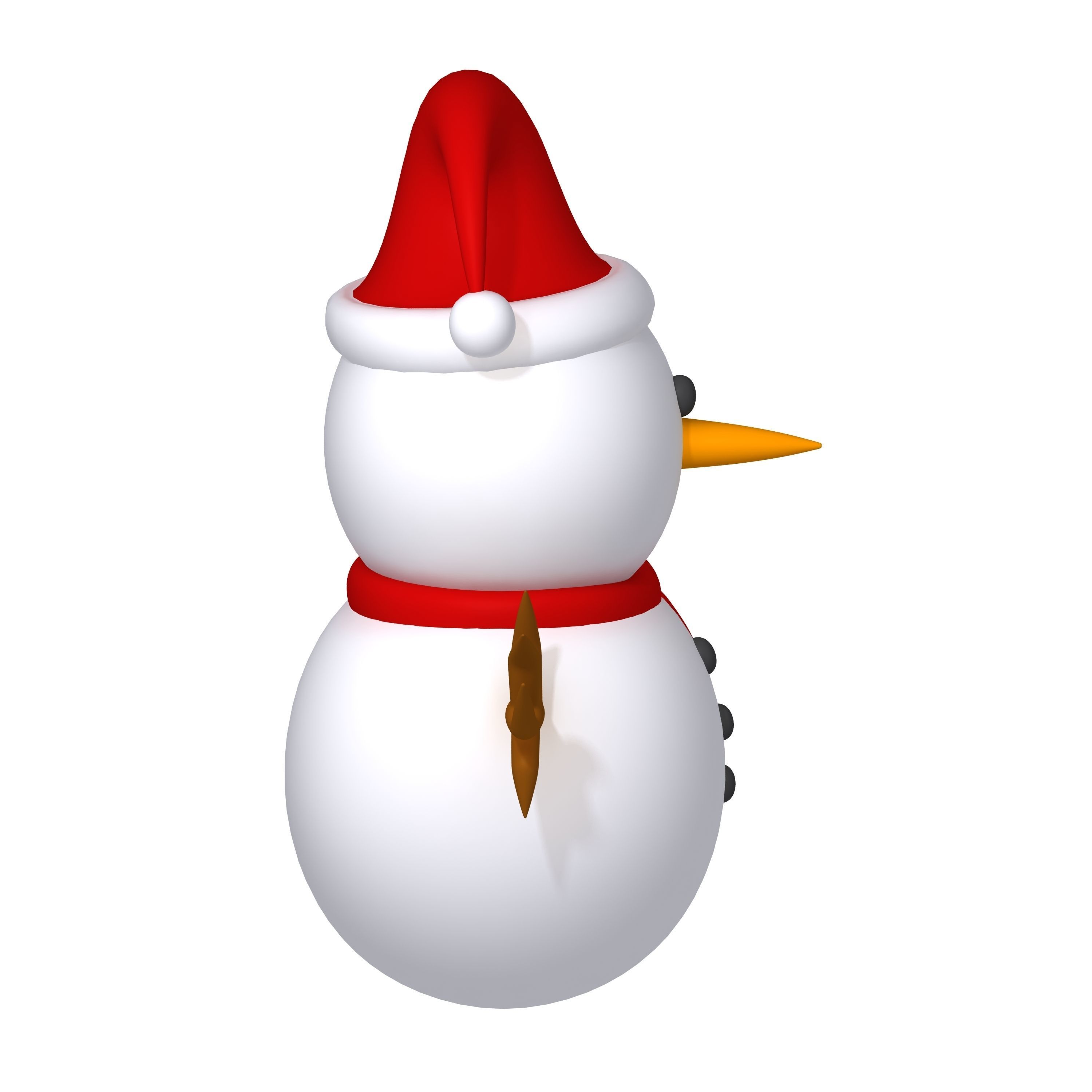 Snowman Cartoon 3D model_1