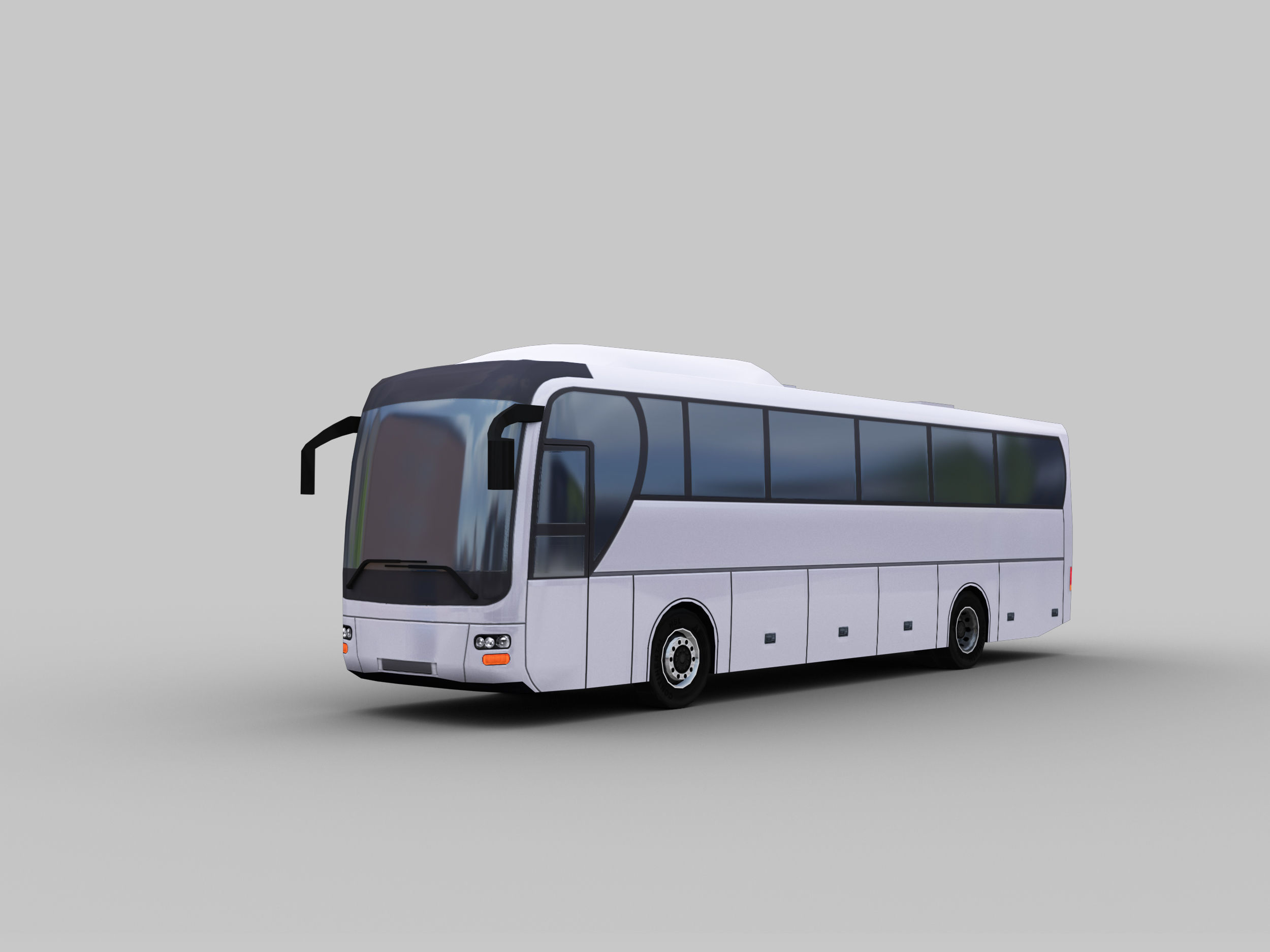 Low Poly Coach Bus Low-poly 3D model_1
