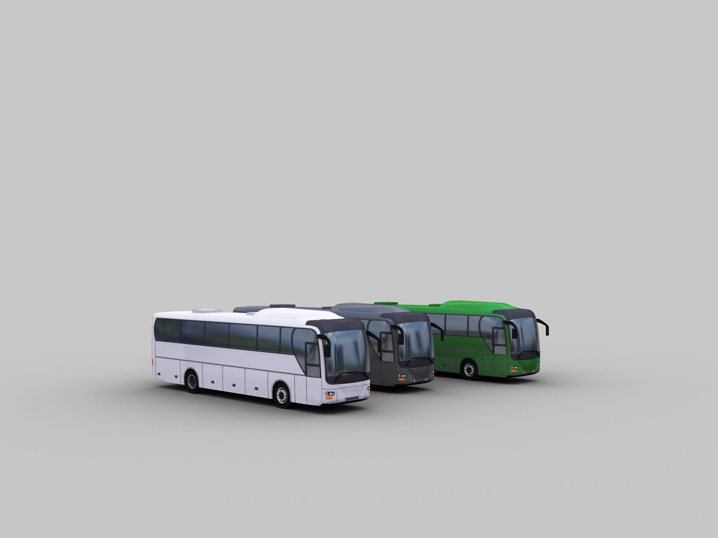 Low Poly Coach Bus Low-poly 3D model_5